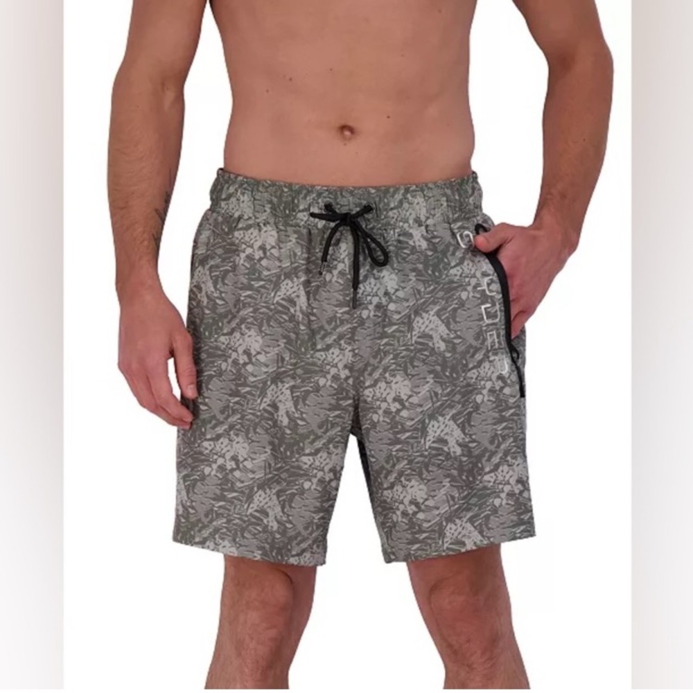 Men's Spyder Swim Trunks, 7” inseam, Size XL extra large, gray pattern swimsuit